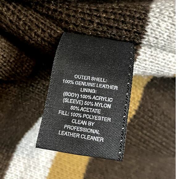 Avirex Vintage Leather Bomber Jacket Men 4XL Brown Star Series 75 New York Lions - Picture 10 of 16